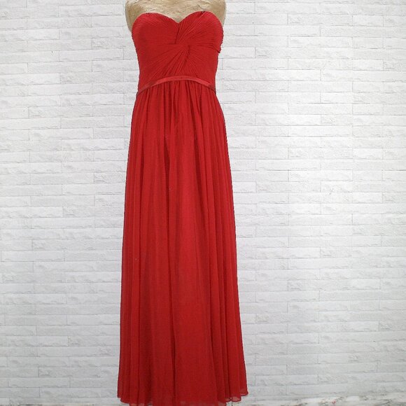 MEIER COLLECTION Dress Homecoming Prom Pleated Chiffon Gown Red Plus Size 18 - Picture 1 of 12